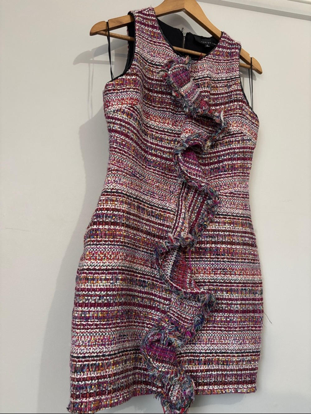 Adelyn Ray Tweed Ruffle Dress - Size S - Picture 4 of 11